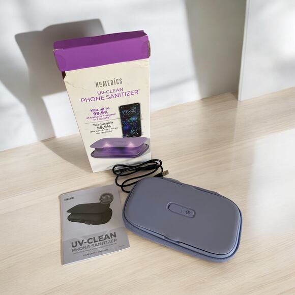 Homedics UV-Clean Smart Phone Purple Lilac Sanitizer Kills Germs Chemical Free - Picture 5 of 5
